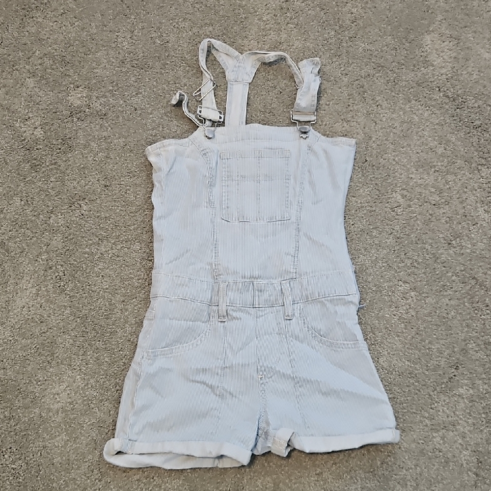 Womens Joe's Jeans Striped Light blue overall shorts size 25